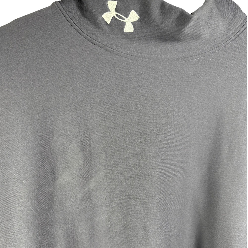 Under Armour ColdGear Mens XL Mock Neck Long Sleeve Compression Shirt Gray - Picture 3 of 5